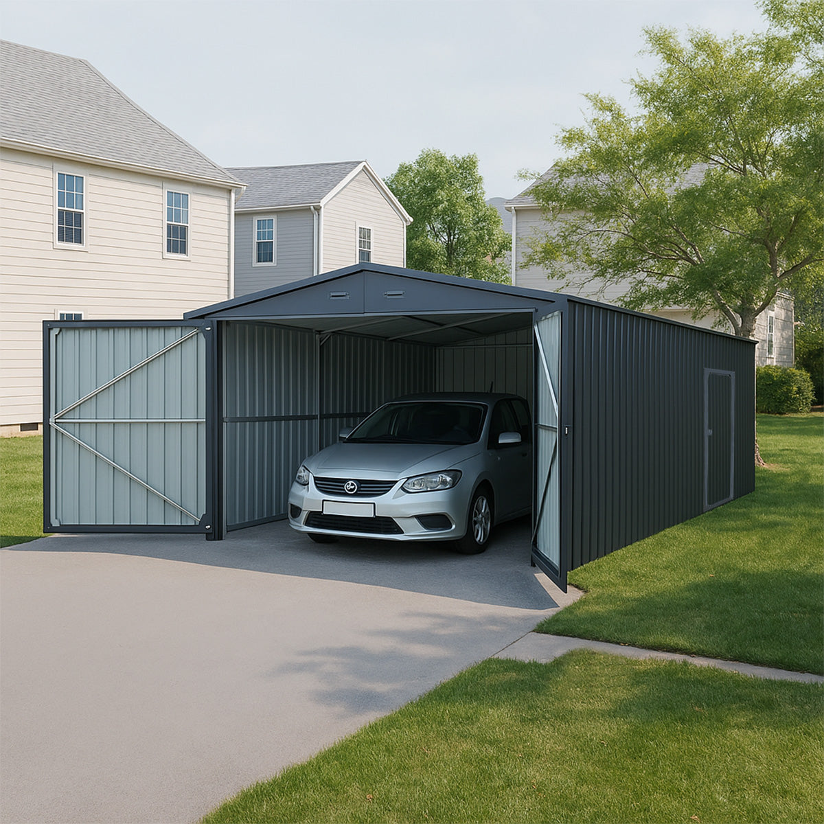 Chery Industrial 13'x20' Plus Upgraded Metal Garage Shed