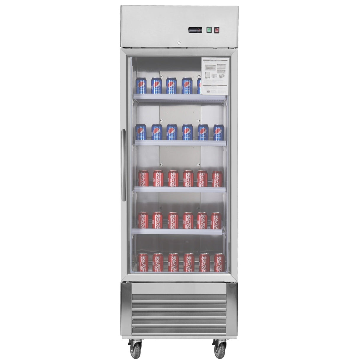 Chery Industrial 27” W27 19 cu. ft Commercial Display Glass Door Refrigerator