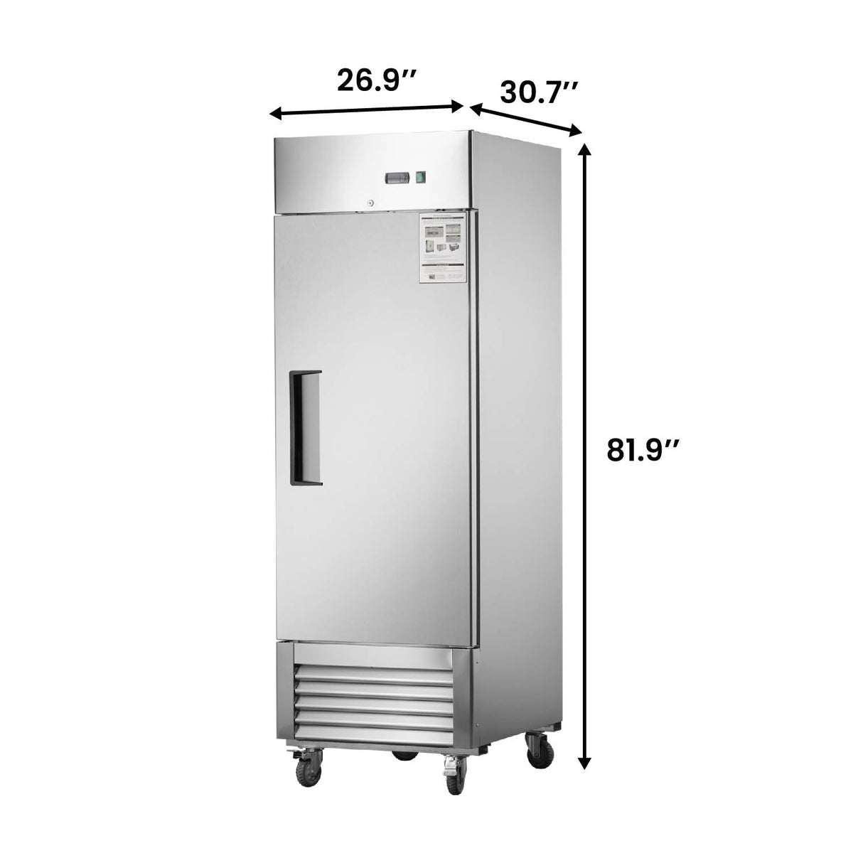 Chery Industrial 27"W Single Solid Door Reach-In Refrigerator 19 cu. ft. Commercial Refrigerator