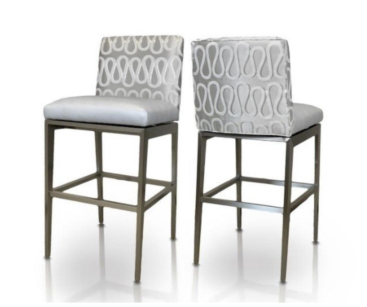 Metall BS460 Modern Upholstered Stool with Footrest