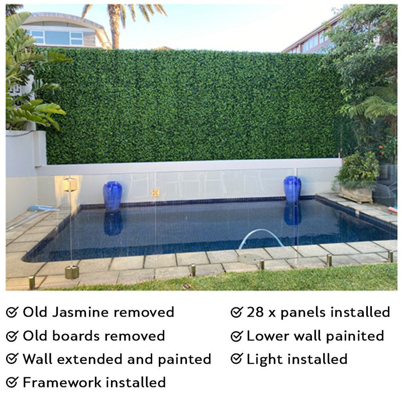 Designer Plants USA Jasmine Artificial Green Wall 40" x 40" Commercial Grade UV Resistant