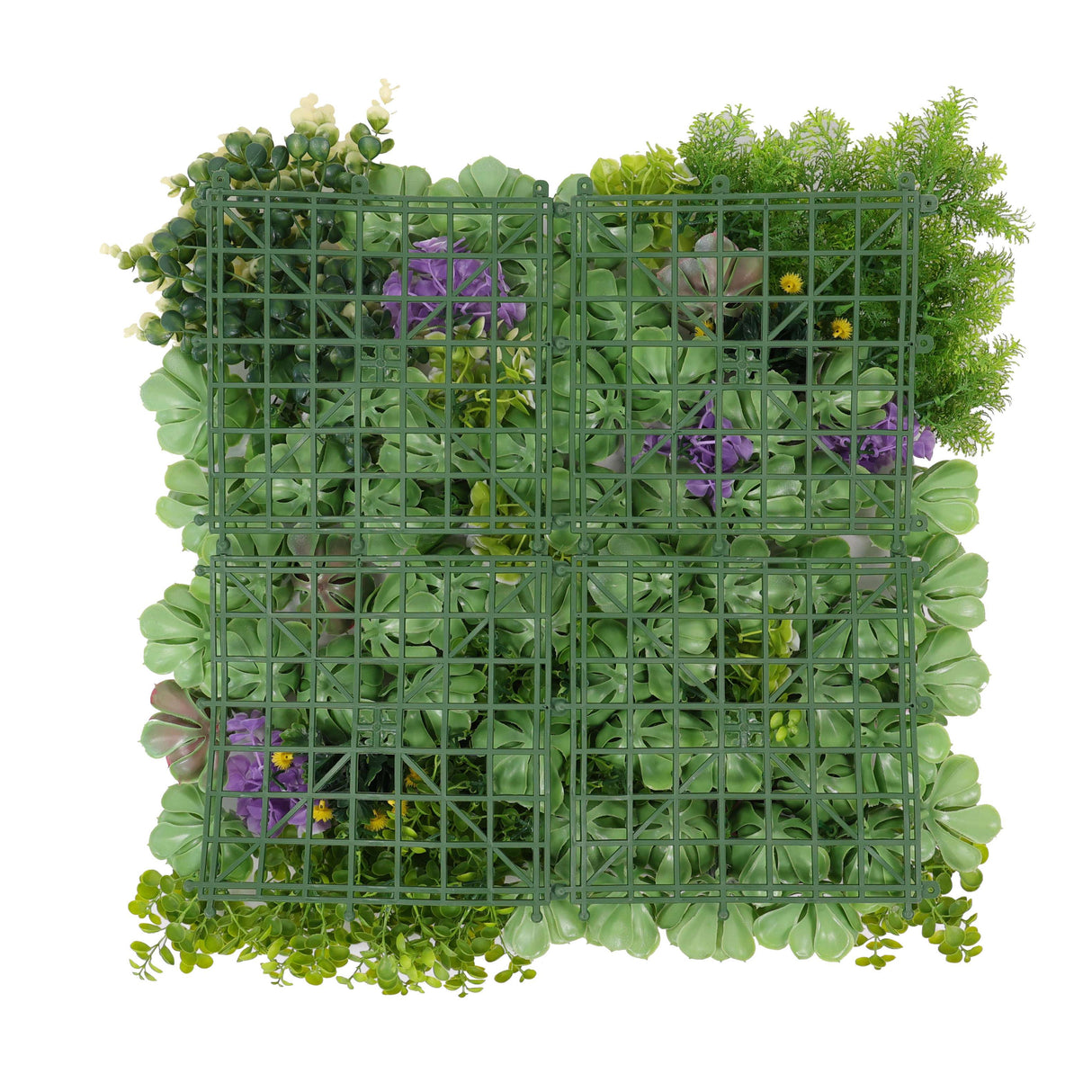 Designer Plants USA Artificial Dense Succulent Green Wall Panel 20" x 20" UV Resistant