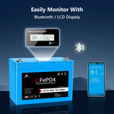 SunGoldPower 12V 100Ah LiFePO₄ Deep Cycle Lithium Battery Bluetooth Self-Heating IP65