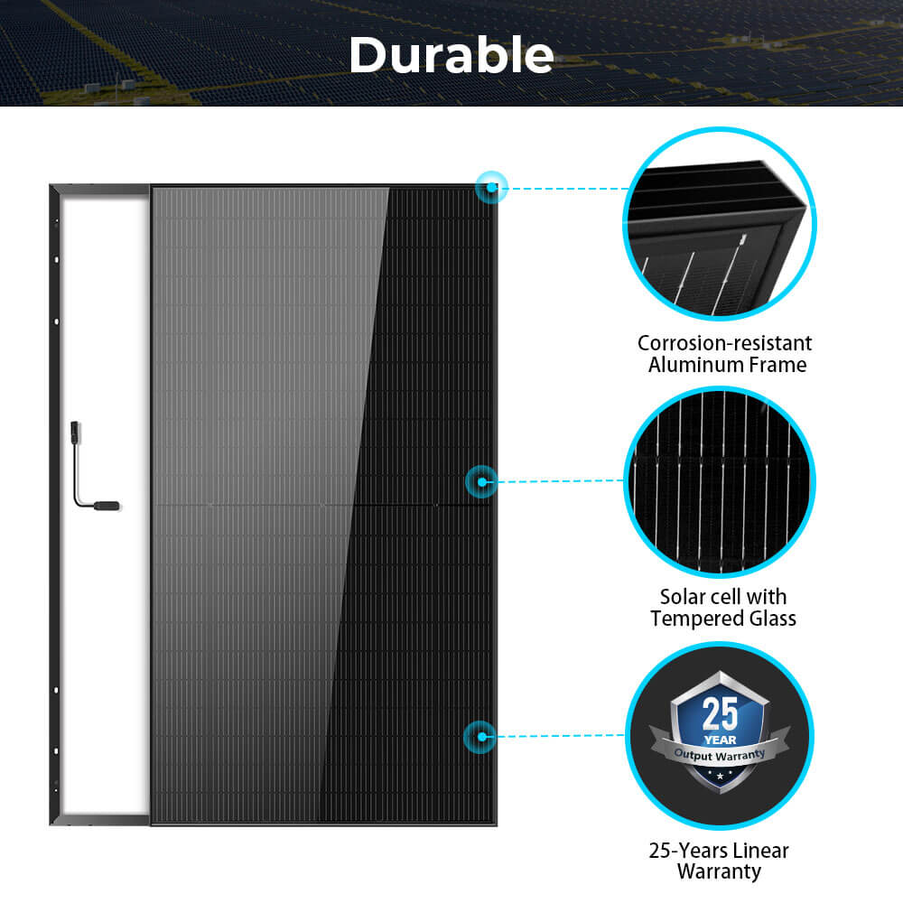 SunGoldPower 500W Mono Black PERC Solar Panel SG-500WM UL61730 CEC Listed