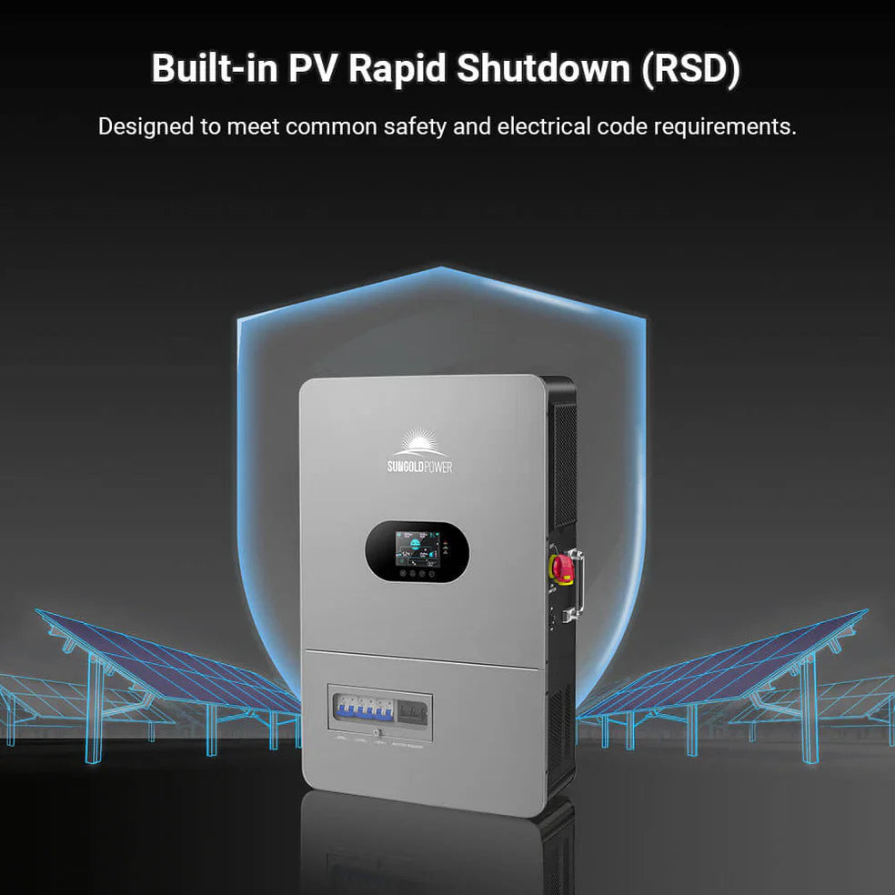 SunGoldPower 12 kW All-In-One Off-Grid Solar Inverter FR12K-B 48 V Split-Phase 120/240 V Pure Sine Wave