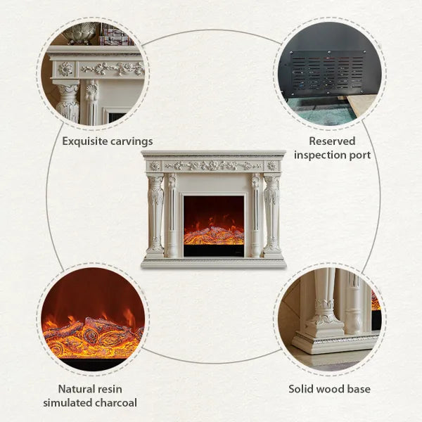 HearthArtSinn Aurora 6 European Wooden Style Electronic Fireplace