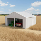 33FT × 25FT Metal Garage Barn Reinforced Steel Structure with Dual Doors