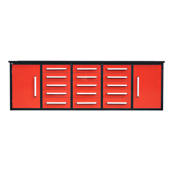 Chery Industrial 10ft Workbench Storage Cabinet with 15 Drawers & 2 Cabinets