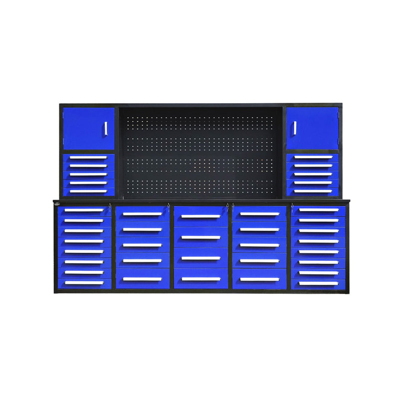 Chery Industrial 10ft Workbench Cabinet (40 Drawers, 2 Cabinets & 1 Pegboard)