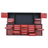 Chery Industrial 10ft Workbench Cabinet (40 Drawers, 2 Cabinets & 1 Pegboard)