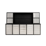 Chery Industrial 10ft Workbench Cabinet (40 Drawers, 2 Cabinets & 1 Pegboard)