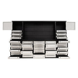 Chery Industrial 10ft Workbench Cabinet (40 Drawers, 2 Cabinets & 1 Pegboard)