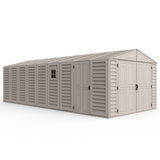 Chery Industrial Duramax 10.5’ x 23’ Vinyl Garage with Foundation, 2 Windows & Side Doors Vinyl Storage Shed 15326