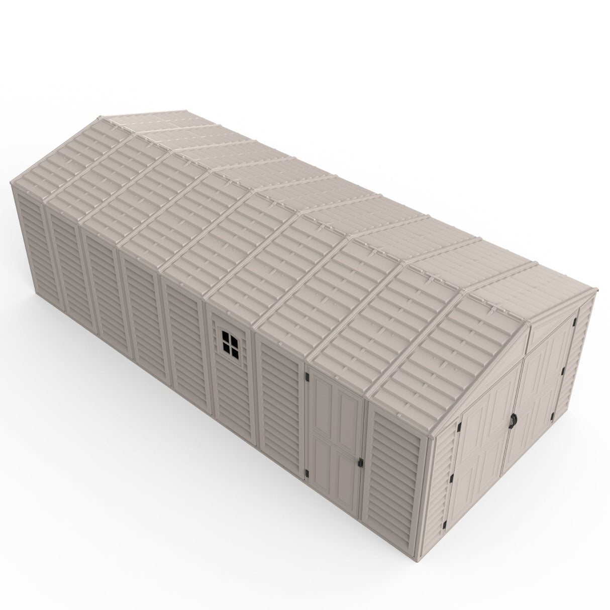 Chery Industrial Duramax 10.5’ x 23’ Vinyl Garage with Foundation, 2 Windows & Side Doors Vinyl Storage Shed 15326