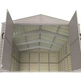 Chery Industrial Duramax 10.5’ x 28.5’ Vinyl Garage with Foundation, 2 Windows & Side Doors Vinyl Storage Shed 15526