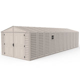 Chery Industrial Duramax 10.5’ x 28.5’ Vinyl Garage with Foundation, 2 Windows & Side Doors Vinyl Storage Shed 15526