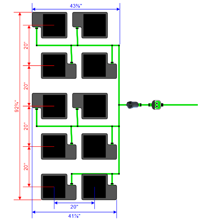 Alien Hydroponics EasyFeed 10 Pot 5 Row Kit