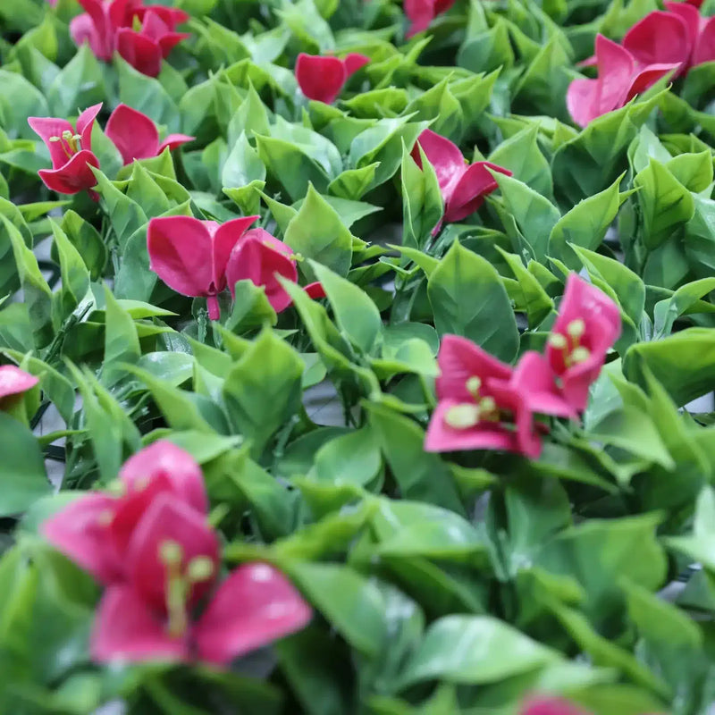 Designer Plants USA Artificial Flowering Pink Green Wall 40 x 40 11SQ FT Commercial Grade