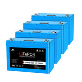 SunGoldPower 4X 12V 100Ah LiFePO4 Deep Cycle Lithium Battery Bluetooth Self-Heating IP65