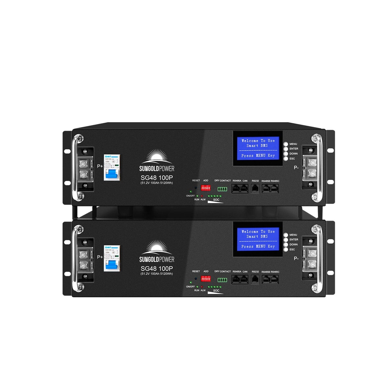 SunGoldPower 2X 48V 100Ah Server Rack LiFePO4 Lithium Battery SG48100P