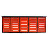 Chery Industrial 10ft Workbench Storage Cabinet with 35 Drawers