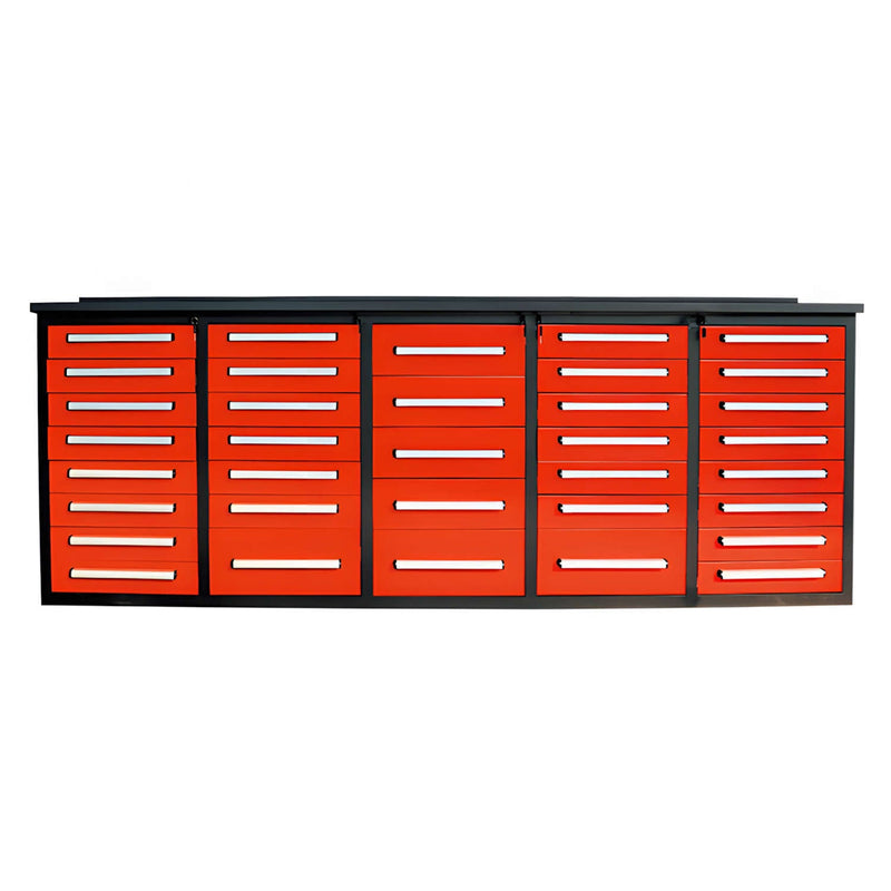 Chery Industrial 10ft Workbench Storage Cabinet with 35 Drawers