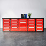 Chery Industrial 10’ Storage Cabinet with 35 Drawers Heavy‑Duty Tool Workbench