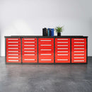 Chery Industrial 10ft Workbench Storage Cabinet with 35 Drawers
