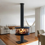 HearthArtSinn Ember 3 Modern Indoor Round Glass Real Fire Fireplace