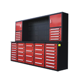 Chery Industrial Steelman 10’ Workbench Cabinet with 40 Drawers, 2 Cabinets & Pegboard Heavy‑Duty Tool Storage WW000217