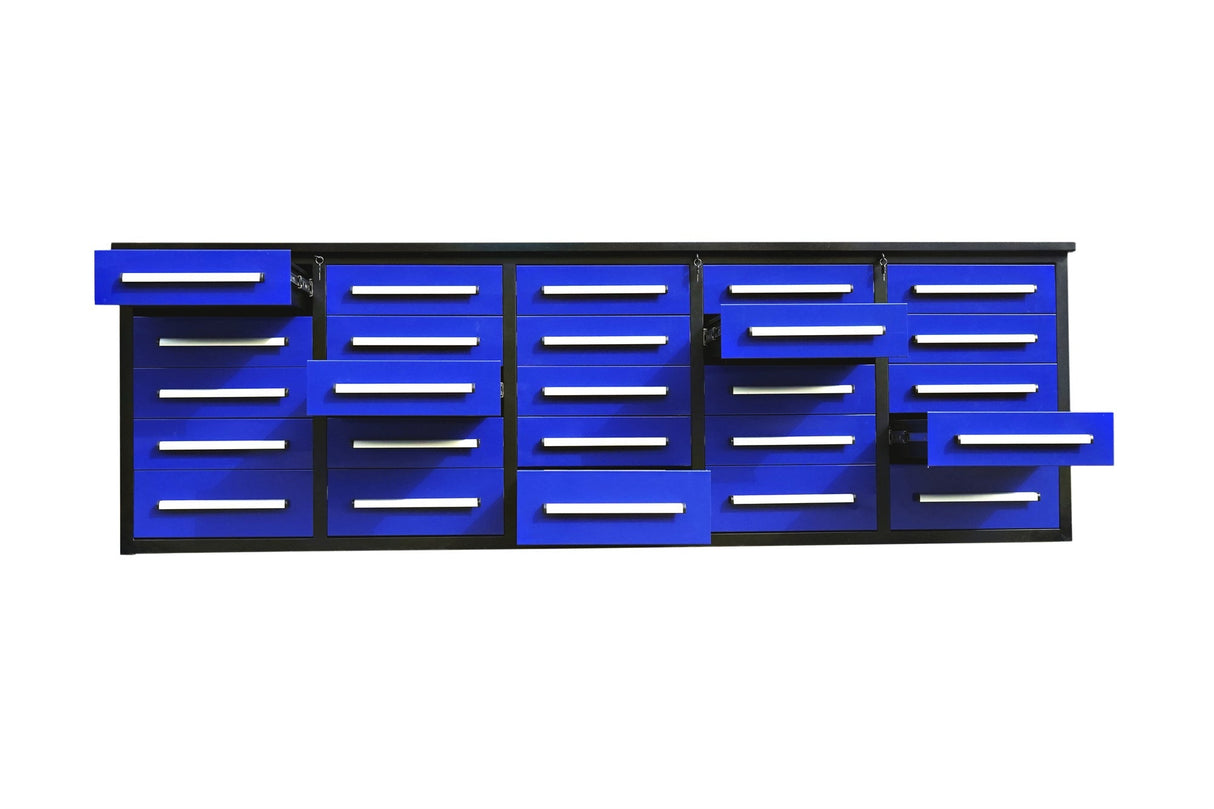 Chery Industrial 10’ Heavy-Duty Steel Workbench with 25 Drawers WW000184