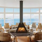 HearthArtSinn Ash 4 Triangular Hanging Wood Burning Fireplace