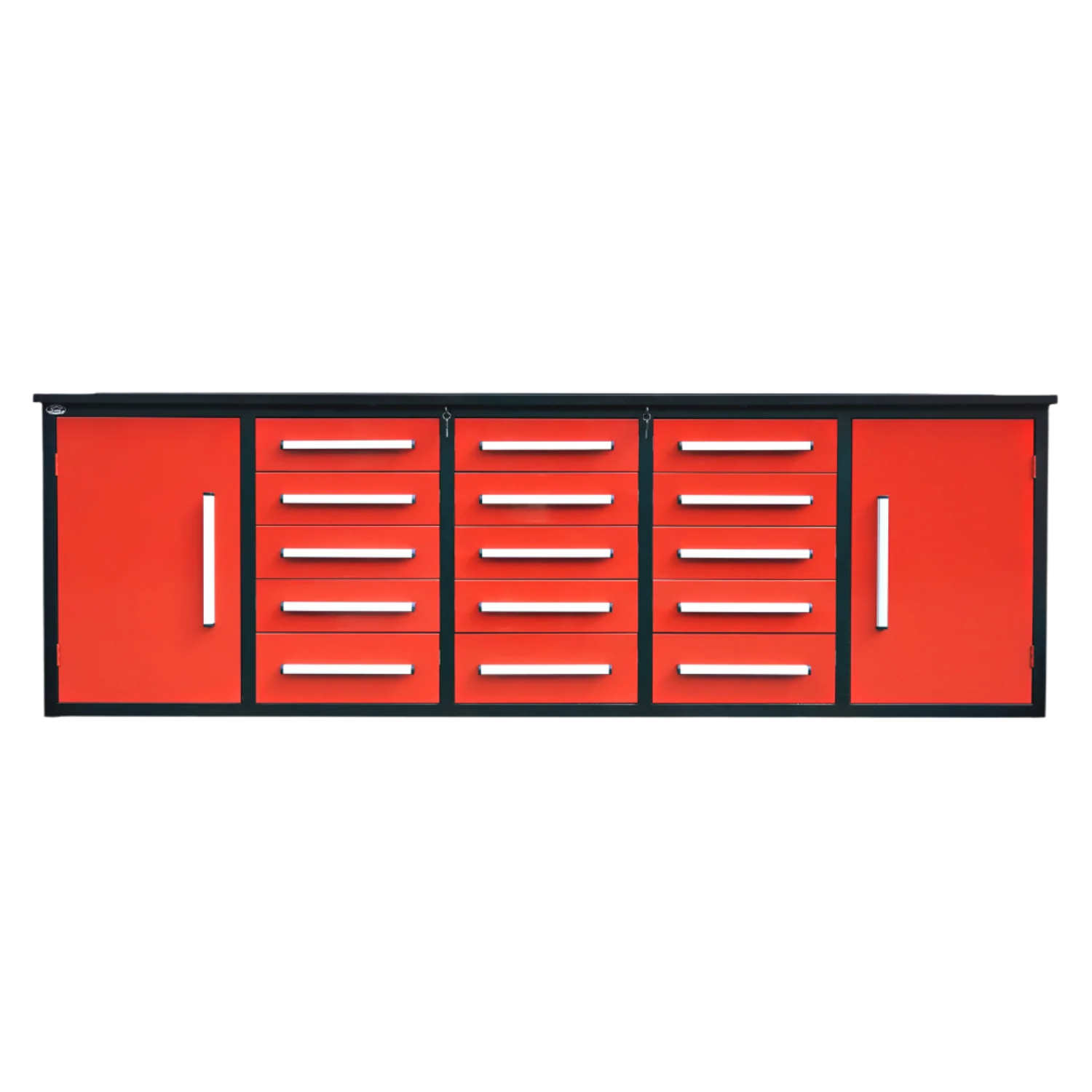 Chery Industrial Steelman 10’ Workbench Storage Cabinet with 15 Drawers & 2 Cabinets Heavy‑Duty Tool Chest
