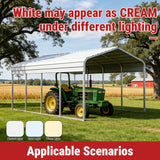 11FT × 20FT Metal Carport Reinforced Steel Roof Shelter for Outdoor Parking