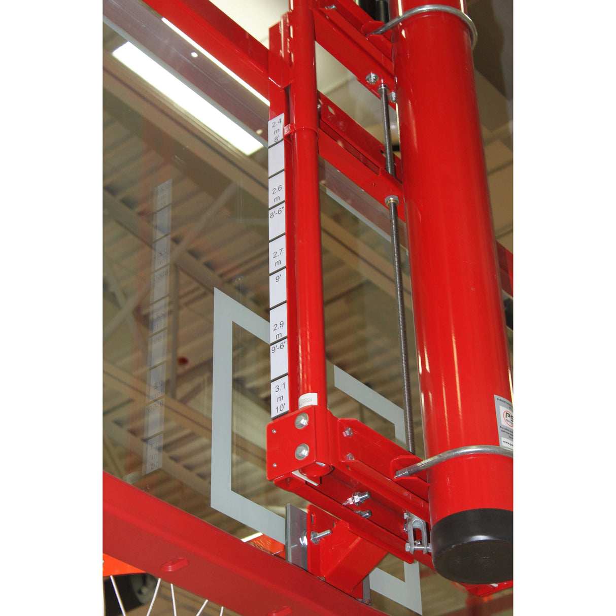 Gared Manual Basketball Backboard Height Adjuster, Single Post – 8'–10' Adjustable 1131