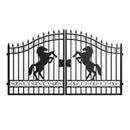 Chery Industrial 12x8 ft Dual Swing Driveway Gate with Horse Pattern
