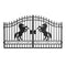 Chery Industrial 12x8 ft Dual Swing Driveway Gate with Horse Pattern