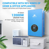 SunGoldPower 12000W 48V Split Phase Pure Sine Wave Solar Inverter Charger