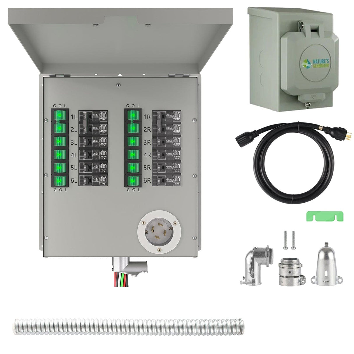 Nature's Generator 12 - Circuit 120/240V 30A Non - Automatic Power Transfer Switch - Nature's Generator