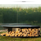 HearthArtSinn Volcano 14 Outdoor Stainless Gas Fireplace Steel Wood Fire Pit