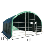 13' x 13' Livestock Corral Shelter with Front Door