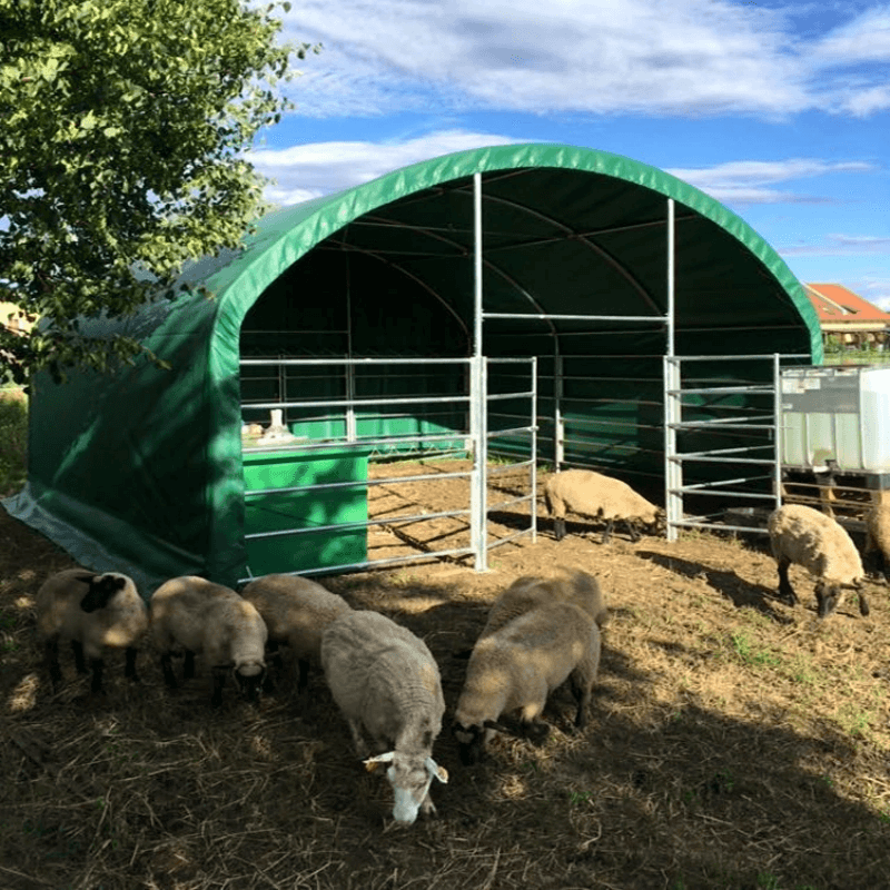 Chery Industrial 13' x 13' Livestock Corral Shelter with front door