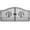 Chery Industrial 14x8 ft Steel Dual Swing Driveway Gate with Wider Goalposts