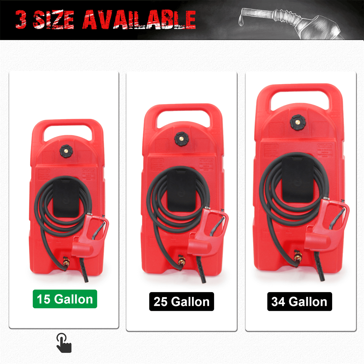 Chery Industrial 15 Gallon Gas Caddy with Wheels Fuel Storage Tank LIDFT5700RD01