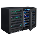 Allavino Reserva Series 100‑Bottle 34″ Tall Four‑Zone Black Stainless Steel Side‑by‑Side Wine Cooler Refrigerator BF 2X‑BDW5034D‑2BS