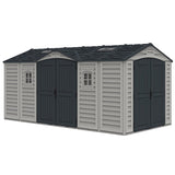 Chery Industrial Duramax 15.8’ Apex‑Pro Vinyl Storage Shed with Foundation Kit