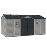 Chery Industrial Duramax 15.8’ Apex‑Pro Vinyl Storage Shed with Foundation Kit
