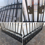 Chery Industrial 16’ Dual Swing Wrought Iron Gate with No Decor Driveway Gate