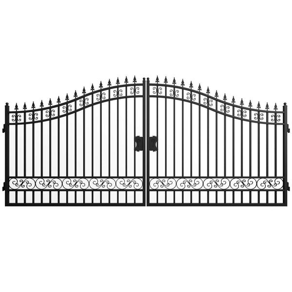Chery Industrial 16x8 ft Steel Dual Swing Driveway Gate