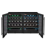 Allavino Reserva Series 100‑Bottle 34″ Tall Dual Zone Black Stainless Steel Side‑by‑Side Wine Cooler Refrigerator BF 2X‑BDW5034S‑1BS